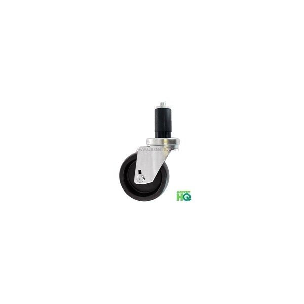 3"x1-1/4" Swivel Caster, Polyolefin Wheel, 1-3/16" Expanding Stem
